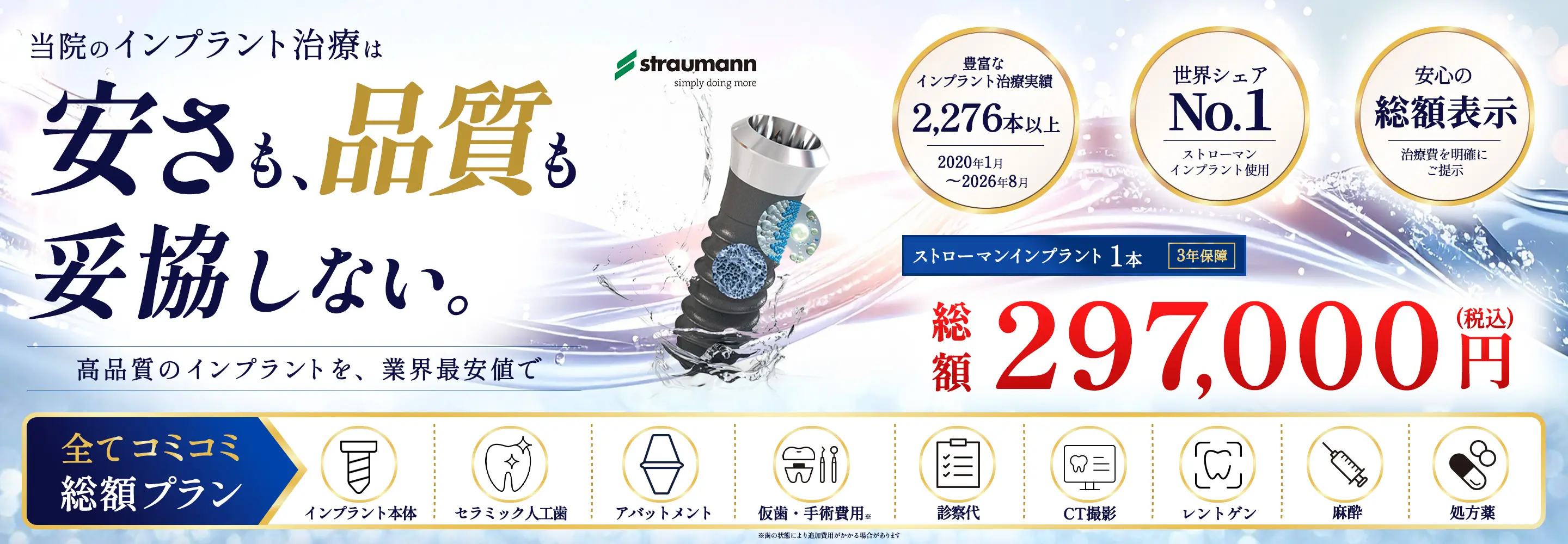 当院のインプラント治療は安さも品質も妥協しない